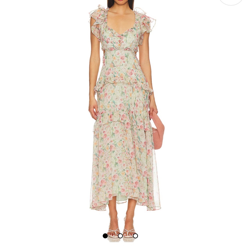 ASTR The Label - Mable Floral Ruffle Maxi Dress